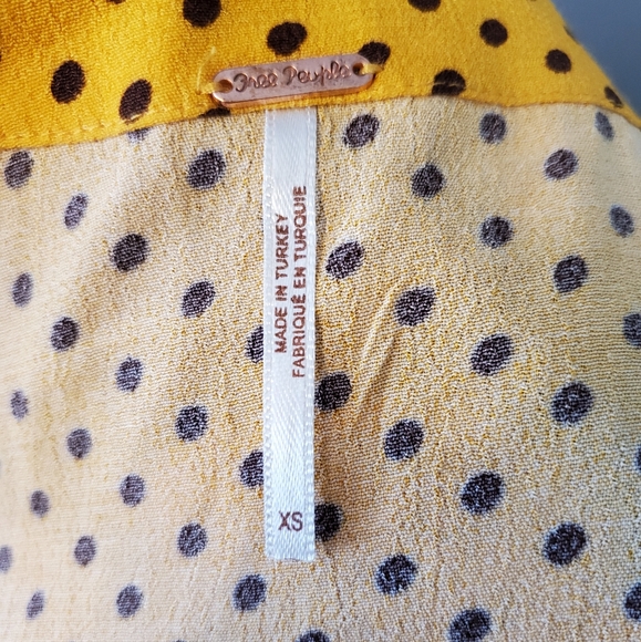 Free People polka dot blouse top - Picture 4 of 4